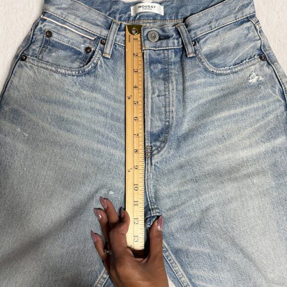 MOUSSY VINTAGE Jeans Women’s Size 27 Distressed Straight Leg 90s Japanese Denim‎ - Picture 10 of 13